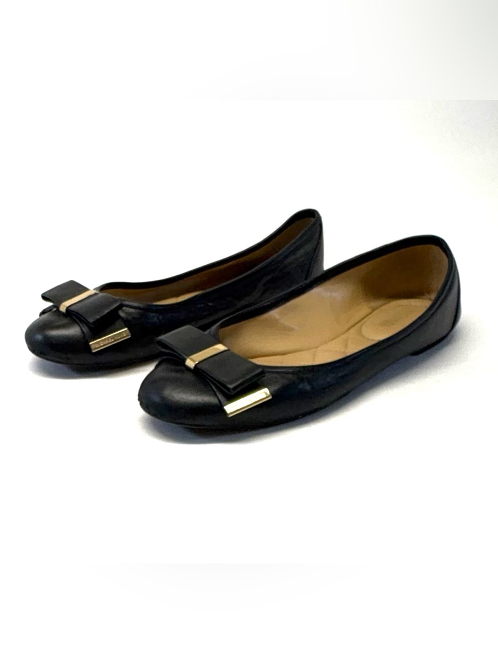MICHAEL Michael Kors Kiera Leather Ballet Flats Black - Size 7